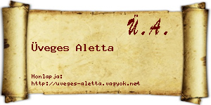 Üveges Aletta névjegykártya